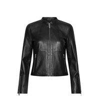 Slfibi Leather Jacket Nahkatakki Musta Selected Femme