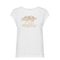 T-Shirt With Glitter Print T-shirts & Tops Short-sleeved Valkoinen Coster Copenhagen