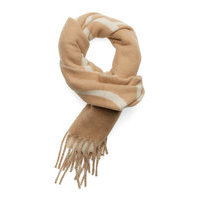 Corinne Logo Scarf Accessories Scarves Winter Scarves Beige Andiata