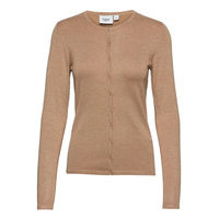 A8661, L/S Cardigan R-Neck Neuletakki Ruskea Saint Tropez