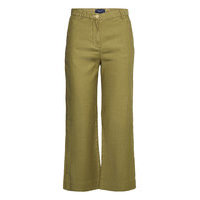 D1. Hw Summer Linen Pant Leveälahkeiset Housut Vihreä GANT