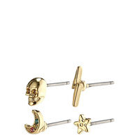 Earrings : Perla : Gold Plated : Multi Accessories Jewellery Earrings Studs Kulta Pilgrim