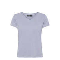 Sl Columbine V-Neck Ss T-shirts & Tops Short-sleeved Sininen Soaked In Luxury, Soaked in Luxury