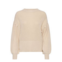 Objviolette L/S Knit Pullover Neulepaita Beige Object