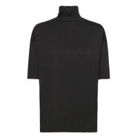 Tomasine Tencel Turtleneck T-shirts & Tops Short-sleeved Musta Residus