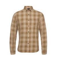 Clive Yarn Dyed Checked Shirt Paita Rento Casual Ruskea Lexington Clothing