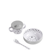 First Meal Set Happy Dots Home Meal Time Dinner Sets Harmaa D By Deer, Done by Deer