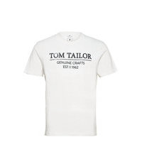 T-Shirt With T-shirts Short-sleeved Valkoinen Tom Tailor