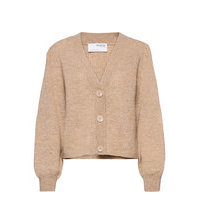 Slflipa Ls Knit Short Cardigan Neuletakki Beige Selected Femme