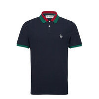 Tipped Collar Pique Polo Shirt Polos Short-sleeved Sininen Original Penguin