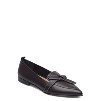 Ally Black Grained Leather Loaferit Matalat Kengät Musta Flattered