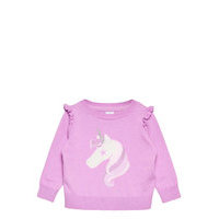 Toddler Ruffle Graphic Crewneck Sweater Villapaita Vaaleanpunainen GAP