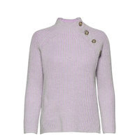 Asymmetrical Button Mockneck Raglan Sweater Neulepaita Liila GAP