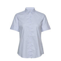 Stretch Oxford Solid Ss Shirt Lyhythihainen Paita Sininen GANT