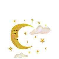 Moon Home Kids Decor Wall Stickers Keltainen That's Mine