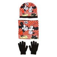 Set 3 Pcs Scarf Gloves Hat Accessories Winter Accessory Set Punainen Disney