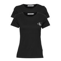 2 Pack Slim T-Shirt T-shirts & Tops Short-sleeved Musta Calvin Klein Jeans