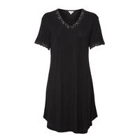 Bamboo Nightdress With Short Sleeve Yöpaita Musta Lady Avenue