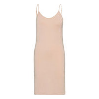 Nucady Long Singlet Polvipituinen Mekko Beige Nümph