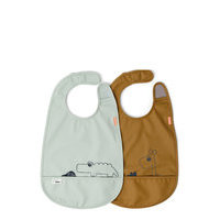 Bib W/Velcro 2-Pack Deer Friends Home Meal Time Bibs Vihreä D By Deer, Done by Deer