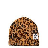 Basic Leopard Beanie Accessories Headwear Hats Beanie Beige Mini Rodini