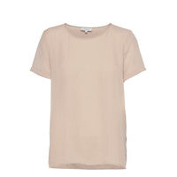 Bloomie Silk Shirt T-shirts & Tops Short-sleeved Beige Andiata