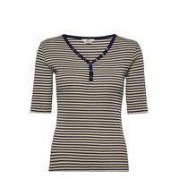 2x2 Cotton Stripe Tarolla S T-shirts & Tops Short-sleeved Musta Mads Nørgaard