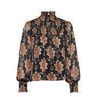 Objfloralina L/S Smock Top A Q Pitkähihainen Pusero Paita Musta Object