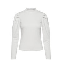 Objluca Rib L/S Top A Lmt T-shirts & Tops Long-sleeved Valkoinen Object