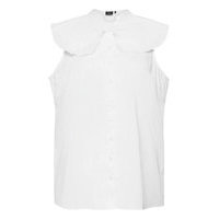 Shirt Plus Sleeveless Cotton Ruffles Hihaton Pusero Paita Valkoinen Zizzi