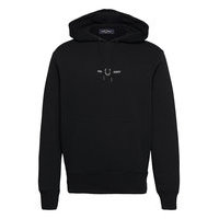 Embroid. Hooded Sweatsh. Huppari Musta Fred Perry