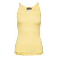Silk Top W/Elastic T-shirts & Tops Sleeveless Keltainen Rosemunde