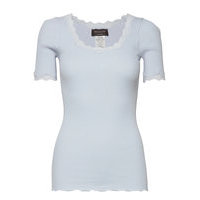 Organic T-Shirt Regular Ss W/ Rev,V T-shirts & Tops Short-sleeved Sininen Rosemunde