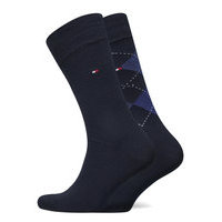 Th Men Sock Check 2p Underwear Socks Regular Socks Sininen Tommy Hilfiger