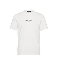 Embroidered Tee T-shirts Short-sleeved Valkoinen Fred Perry