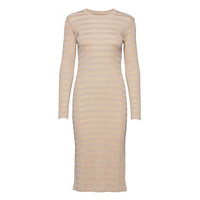 2x2 Tonal Stripe Duba Dresses Everyday Dresses Beige Mads Nørgaard