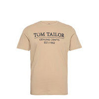 T-Shirt With T-shirts Short-sleeved Beige Tom Tailor