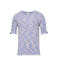 2x2 Cotton Mouline Tuviana T-shirts Short-sleeved Sininen Mads Nørgaard