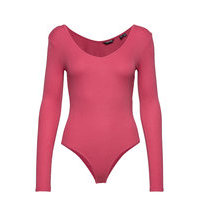 V-Neck Rib Thong Bodysuit T-shirts & Tops Bodies Vaaleanpunainen Superdry