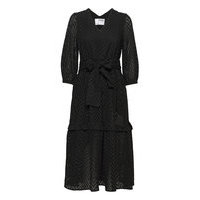 Slfcece-Sadie 3/4 Midi Dress Polvipituinen Mekko Musta Selected Femme