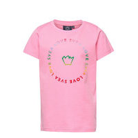 K. Love Circle Tee T-shirts Short-sleeved Vaaleanpunainen Svea