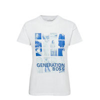 Ecurata_story T-shirts & Tops Short-sleeved Valkoinen BOSS