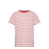 T-Shirt S/S Striped School T-shirts Short-sleeved Punainen Polarn O. Pyret