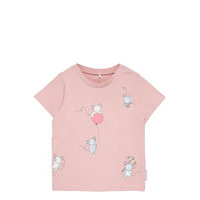 T-Shirt S/S Baby T-shirts Short-sleeved Vaaleanpunainen Polarn O. Pyret