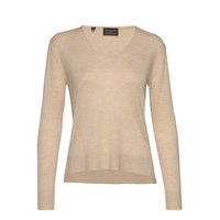 Slflinel Ls Knit V-Neck Noos B Neulepaita Beige Selected Femme