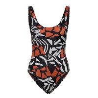 Recycled Afara Print Swimsuit Uimapuku Uima-asut Musta French Connection