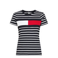 Abo Tee Regular Fit Flag T-shirts & Tops Short-sleeved Musta Tommy Hilfiger