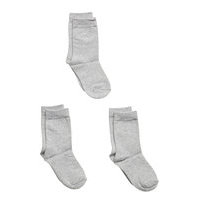 Socks 3-P Solid Preschool Socks & Tights Socks Harmaa Polarn O. Pyret
