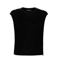 Simona Maine Knit Vest T-shirts & Tops Knitted T-shirts/tops Musta Bruuns Bazaar