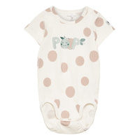 Body S/S Aop Baby Bodies Short-sleeved Valkoinen Polarn O. Pyret